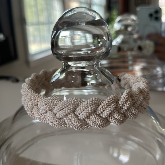 Vtg white micro bead braid choker vintage - Picture 8 of 8